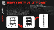 Master Grade Collapsible 3-Tier Utility Cart - BC-3000 Easy to move on uneven surfaces