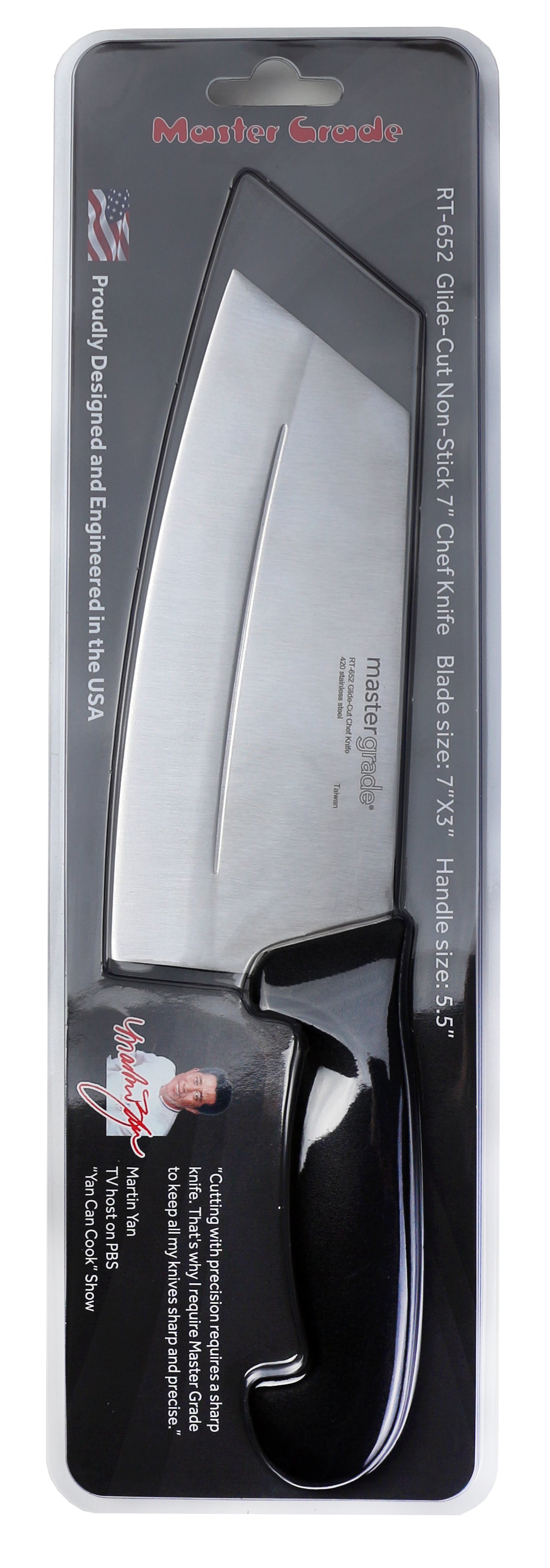 Glide-Cut Non-Stick Stainless Steel Chef Knife - 7" (RT-652)