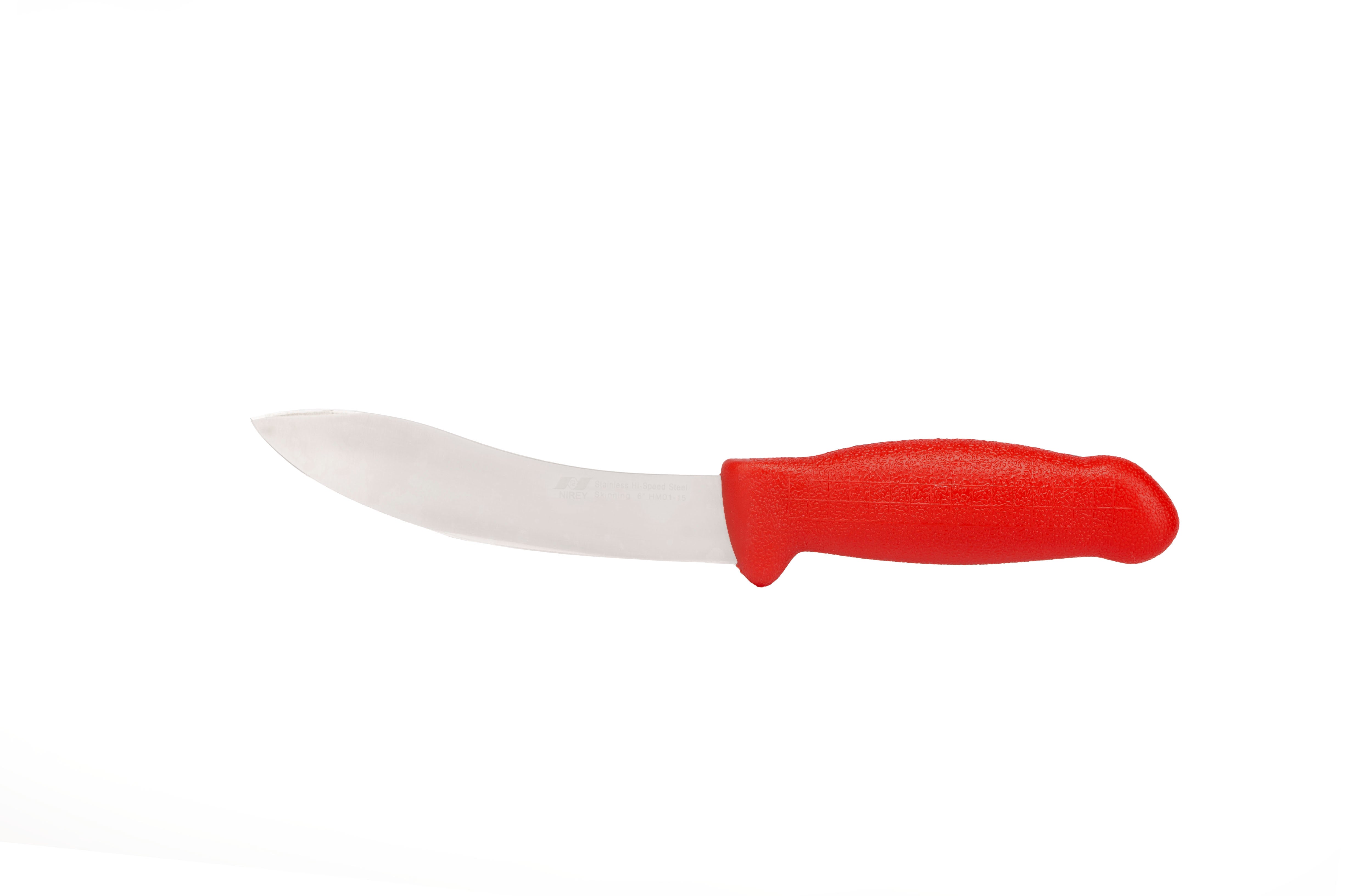 6" Skinning Butcher Chef knife; HM-01-15 Red Handle with Aus#8 Stainless Steel Knife (blade HRC approx. 56ª)