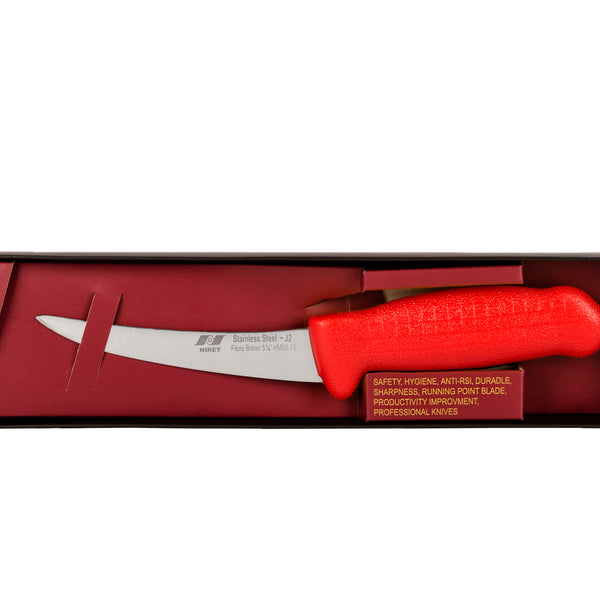 5½ Flexy Boning Butcher Chef Knife; HM-03-13 Red Handle with AUS#8 Stainless Steel Knife (Blade HRC approx. 56ª)