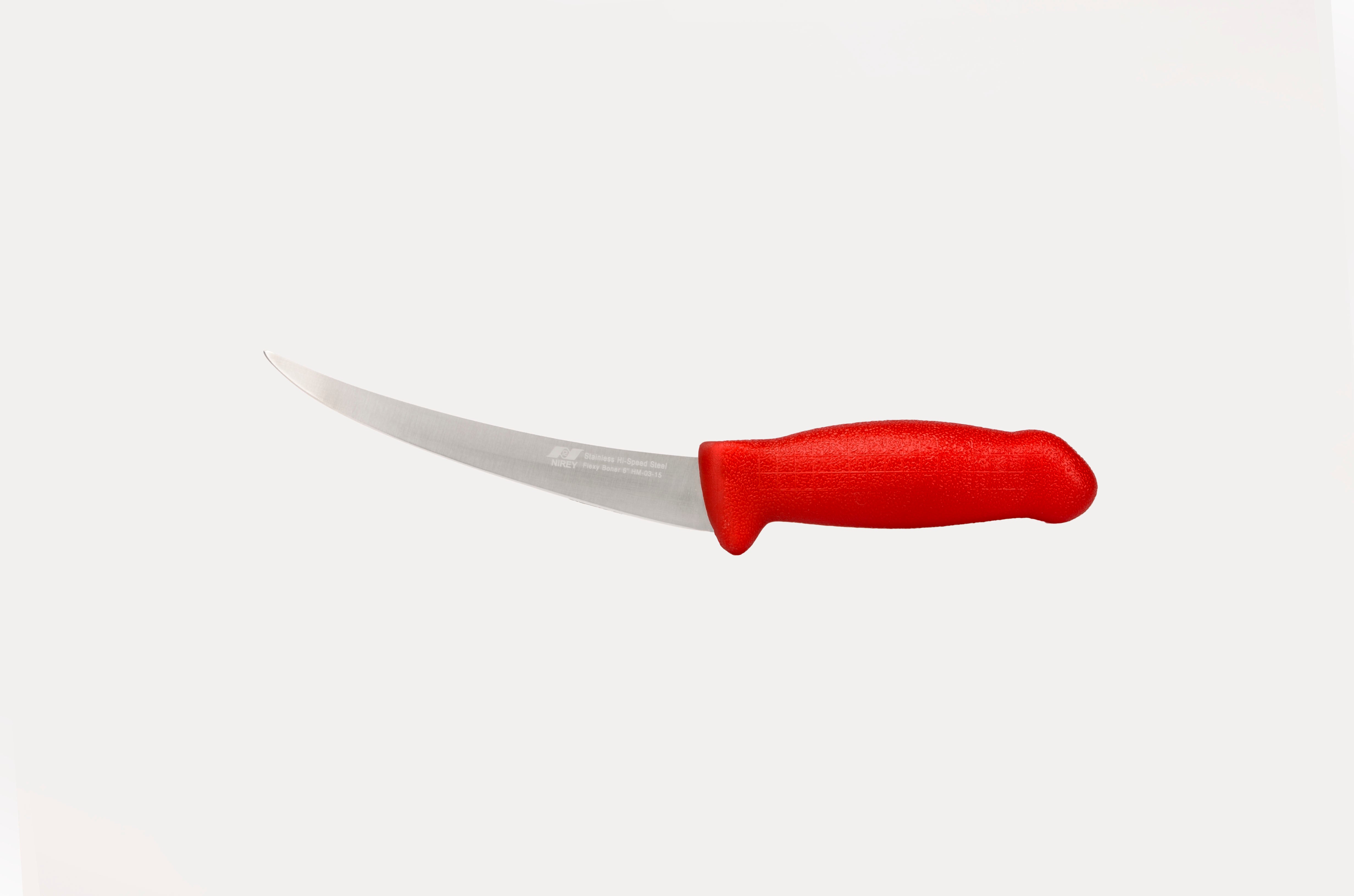 6" Flexy Boning Butcher Chef Knife;  HM-03-15 Red Handle with Aus#8 Stainless Steel Knife (Blade HRC approx. 56ª)