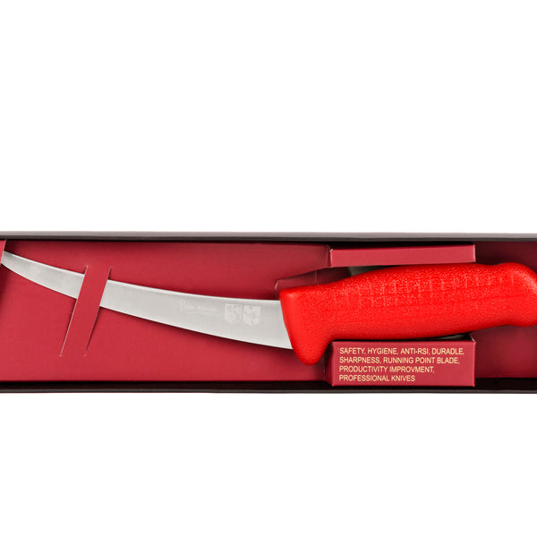 6" Flexy Boning Butcher Chef Knife;  HM-03-15 Red Handle with Aus#8 Stainless Steel Knife (Blade HRC approx. 56ª)
