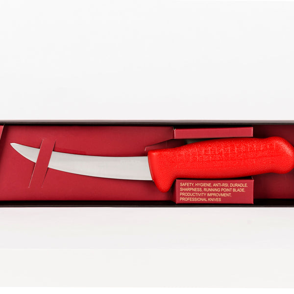 5½" Trimming Butcher Chef Knife;  HM-04-13 Red Handle with Aus #8 Stainless Steel Knives Blade HRC approx. 56 degree