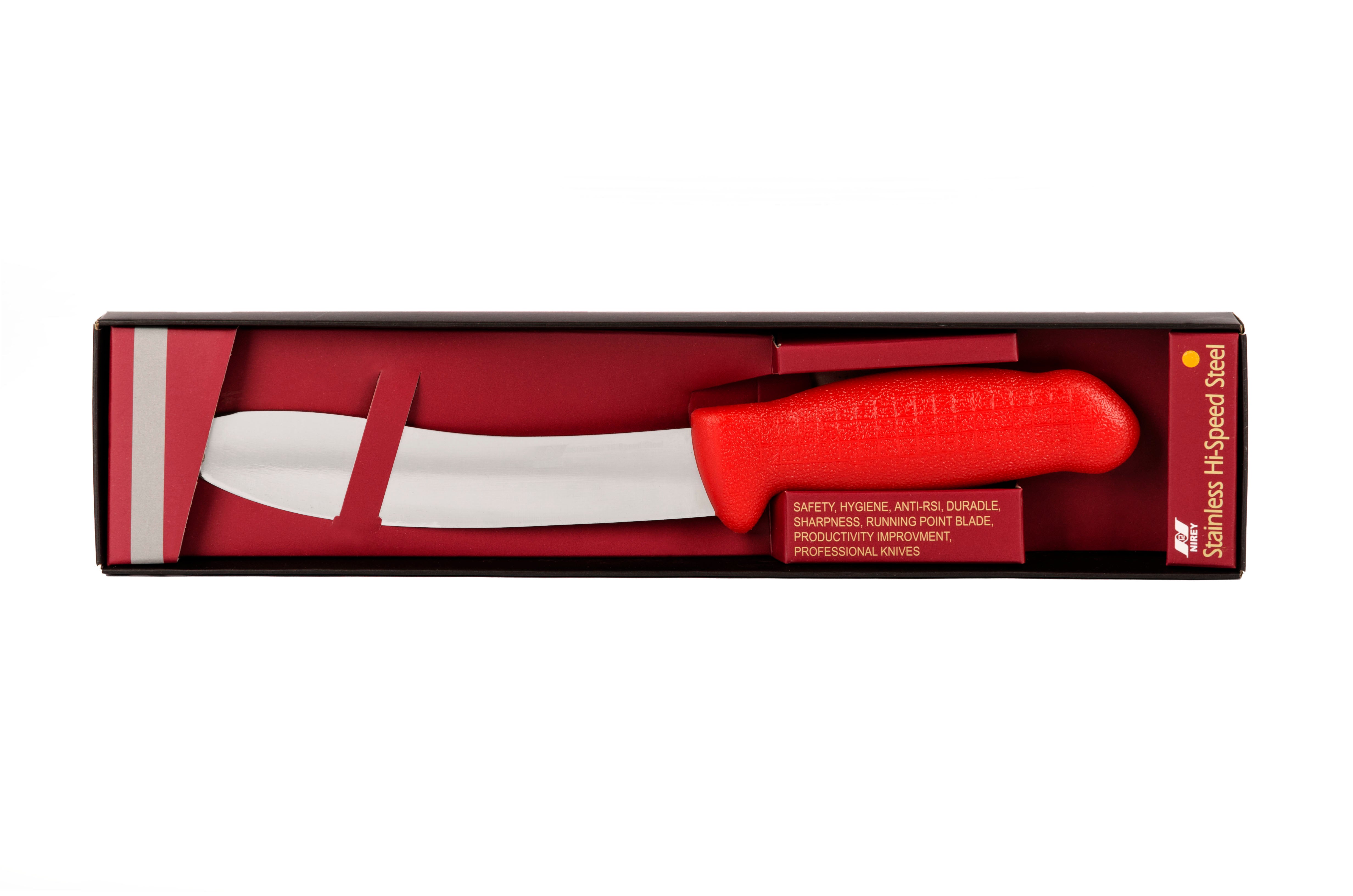 7" Skinning Butcher Chef Knife; HM-01-17 Red handle with Aus#8 Stainless Steel Knife (blade HRC approx. 56ª)