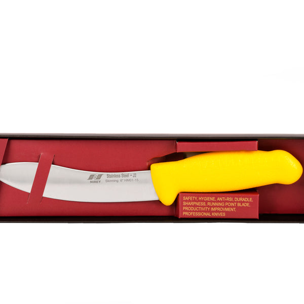 6" Skinning Butcher Chef Knife; F-J2-0115-KP Yellow Handle with 420plus Stainless Steel Knife (blade HRC Approx. 48ª)