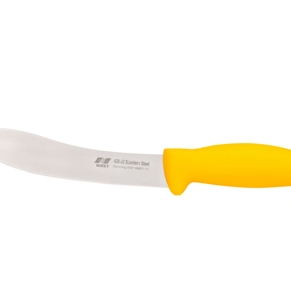 7" Skinning Butcher Chef Knife; F-J2-0117-KP Yellow Handle with 420plus Stainless Steel Knives (blade HRC approx. 48ª)