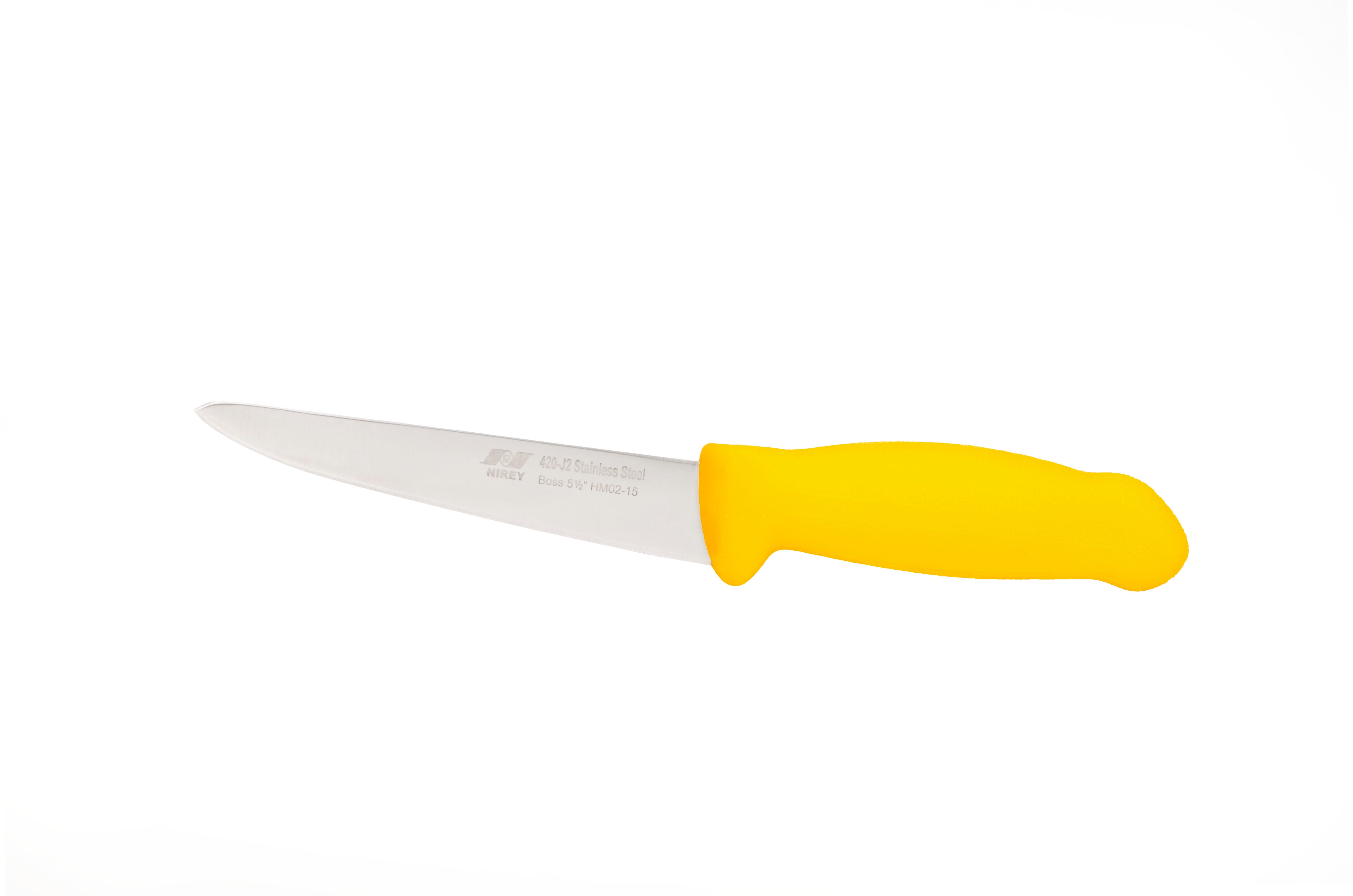 6" Boss Butcher Chef Knife;  F-J2-0215-KP Yellow Handle with 420plus Stainless Steel Knife (Blade HRC approx. 48ª)