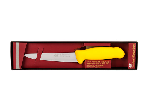 6" Boss Butcher Chef Knife;  F-J2-0215-KP Yellow Handle with 420plus Stainless Steel Knife (Blade HRC approx. 48ª)