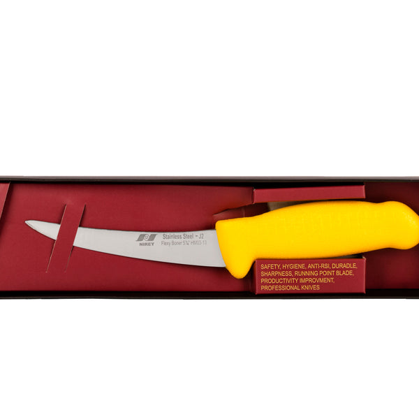 5½" Flexy Boning Butcher Chef Knife; F-J2-0313-KP Yellow Handle with 420plus Stainless Steel Knife (Blade HRC approx. 48ª)