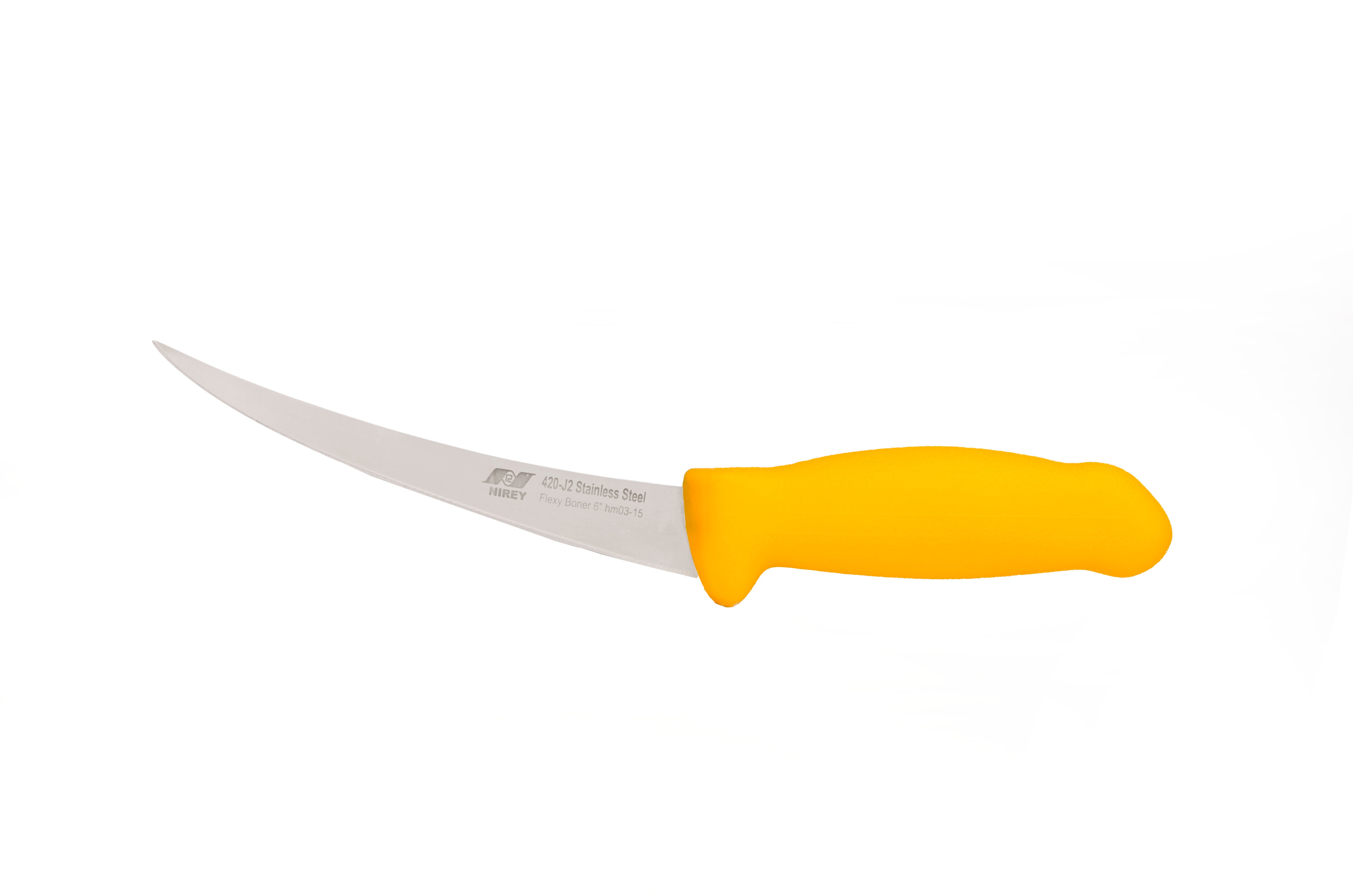6" Flexy Boning Butcher Chef Knife; F-J2-0315-KP  Yellow Handle with 420plus Stainless Steel Knife 9Blade HRC approx. 48ª)