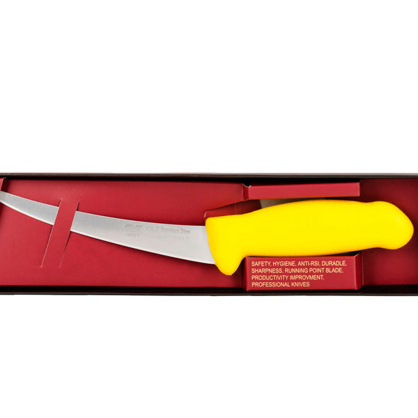 6" Flexy Boning Butcher Chef Knife; F-J2-0315-KP  Yellow Handle with 420plus Stainless Steel Knife 9Blade HRC approx. 48ª)