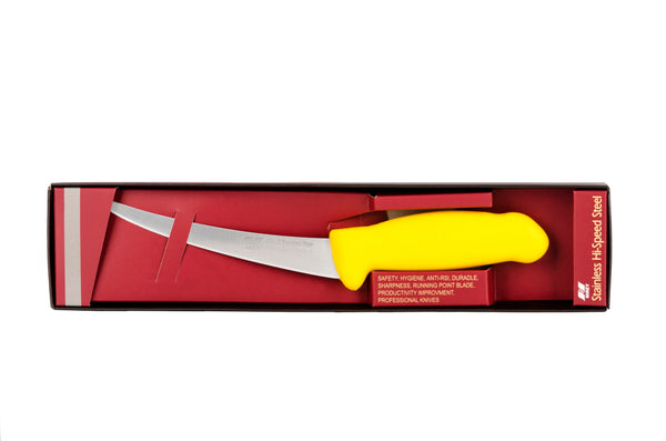 6" Flexy Boning Butcher Chef Knife; F-J2-0315-KP  Yellow Handle with 420plus Stainless Steel Knife 9Blade HRC approx. 48ª)