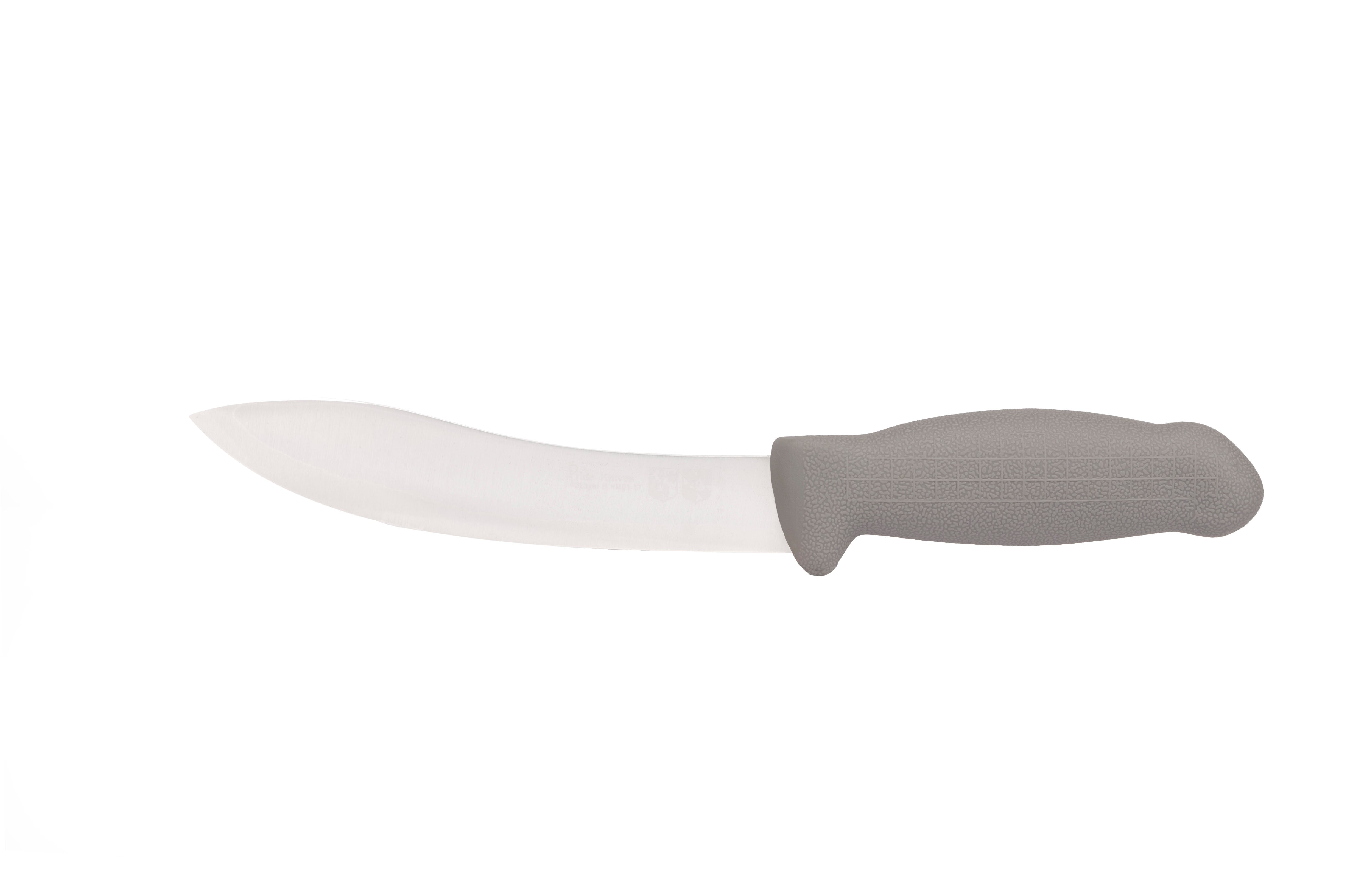 7" Skinning Butcher Chef Knife; F-L3-0117-KR  Grey Handle with 3-layer Premium ErDon Steel (Center layer HRC 62ª, outer layer 10ª)
