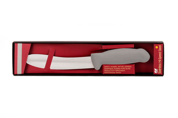 7" Skinning Butcher Chef Knife; F-L3-0117-KR  Grey Handle with 3-layer Premium ErDon Steel (Center layer HRC 62ª, outer layer 10ª)