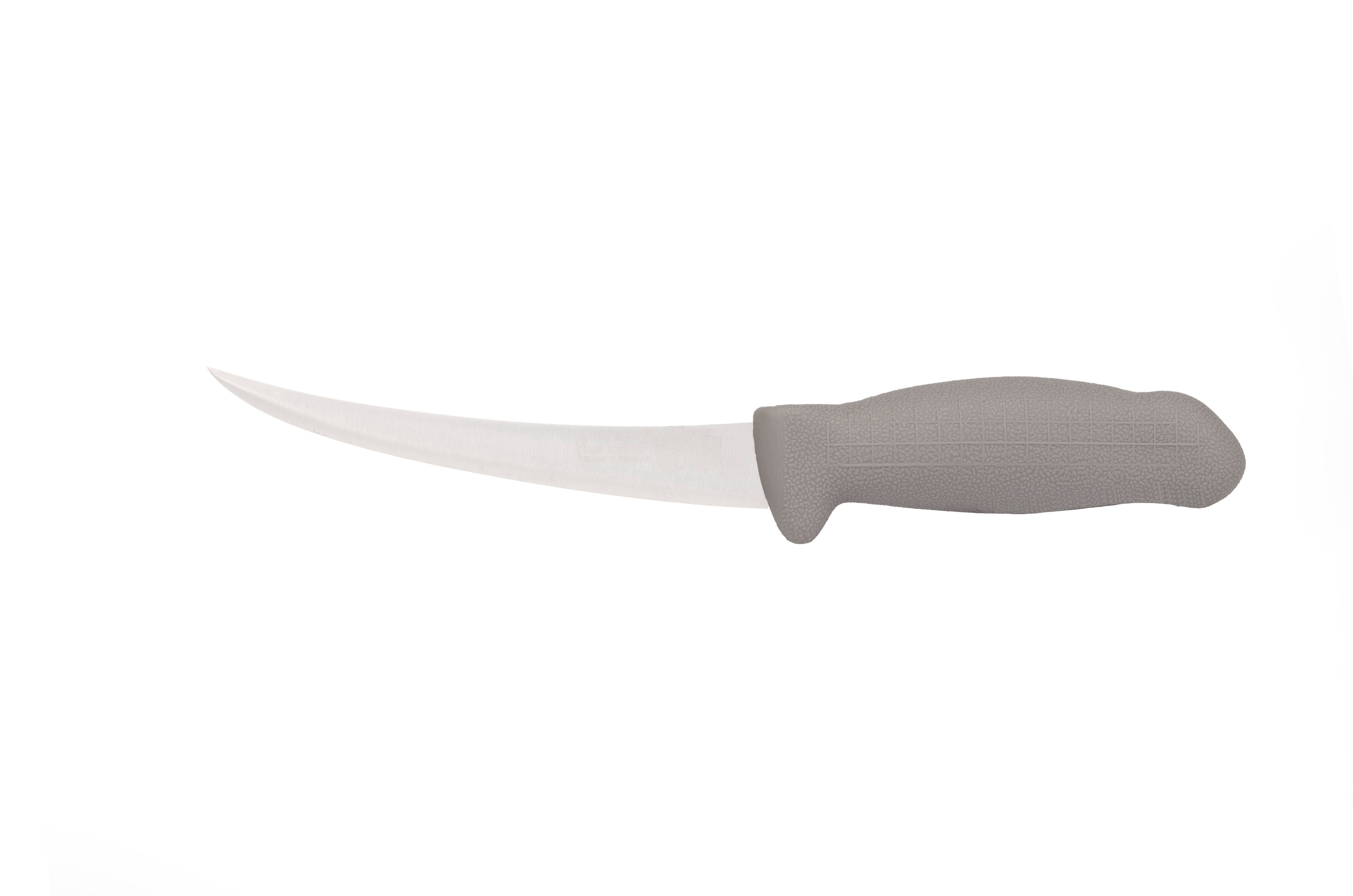 5½" Trimming Butcher Chef Knife; F-L3-0413-KR Grey Handle with 3-layer Premium ErDon Steel (Center layer HRC 62ª, outer layer 10ª)