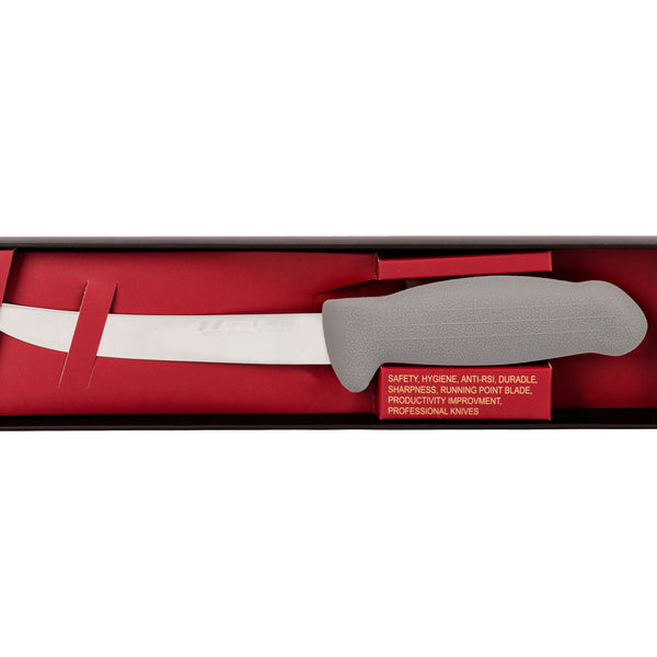 6" Trimming Butcher Chef Knife; F-L3-0415-KR Grey Handle with 3-layer Premium ErDon Steel (Center layer HRC 62ª, outer layer 10ª)