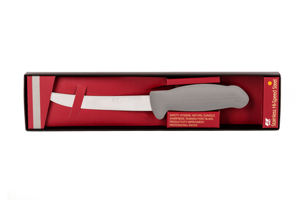 6" Trimming Butcher Chef Knife; F-L3-0415-KR Grey Handle with 3-layer Premium ErDon Steel (Center layer HRC 62ª, outer layer 10ª)