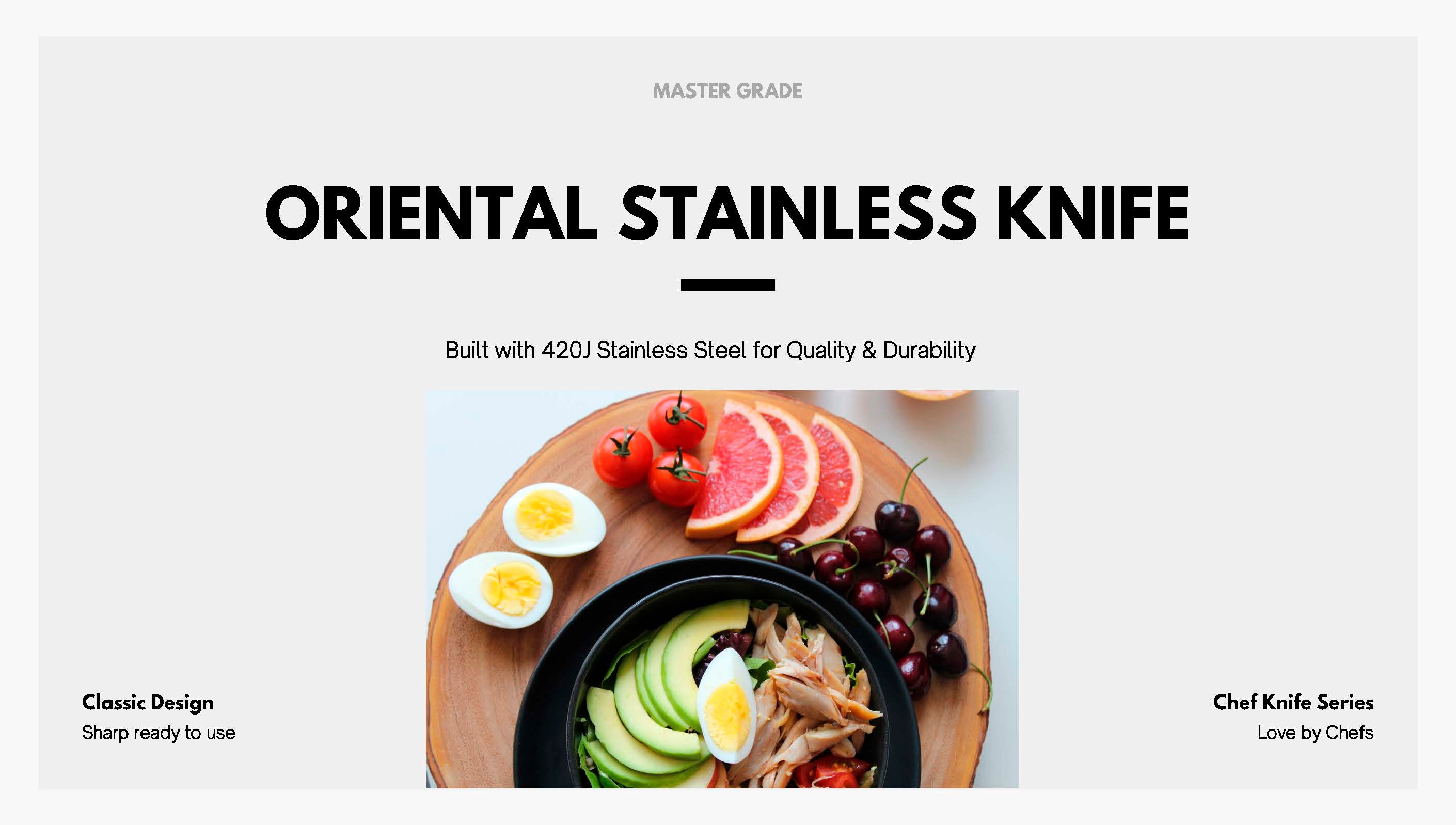 Chef Knife  New Style Non-Stick Stainless Steel RT-600  (blade harness rockwell 48°)