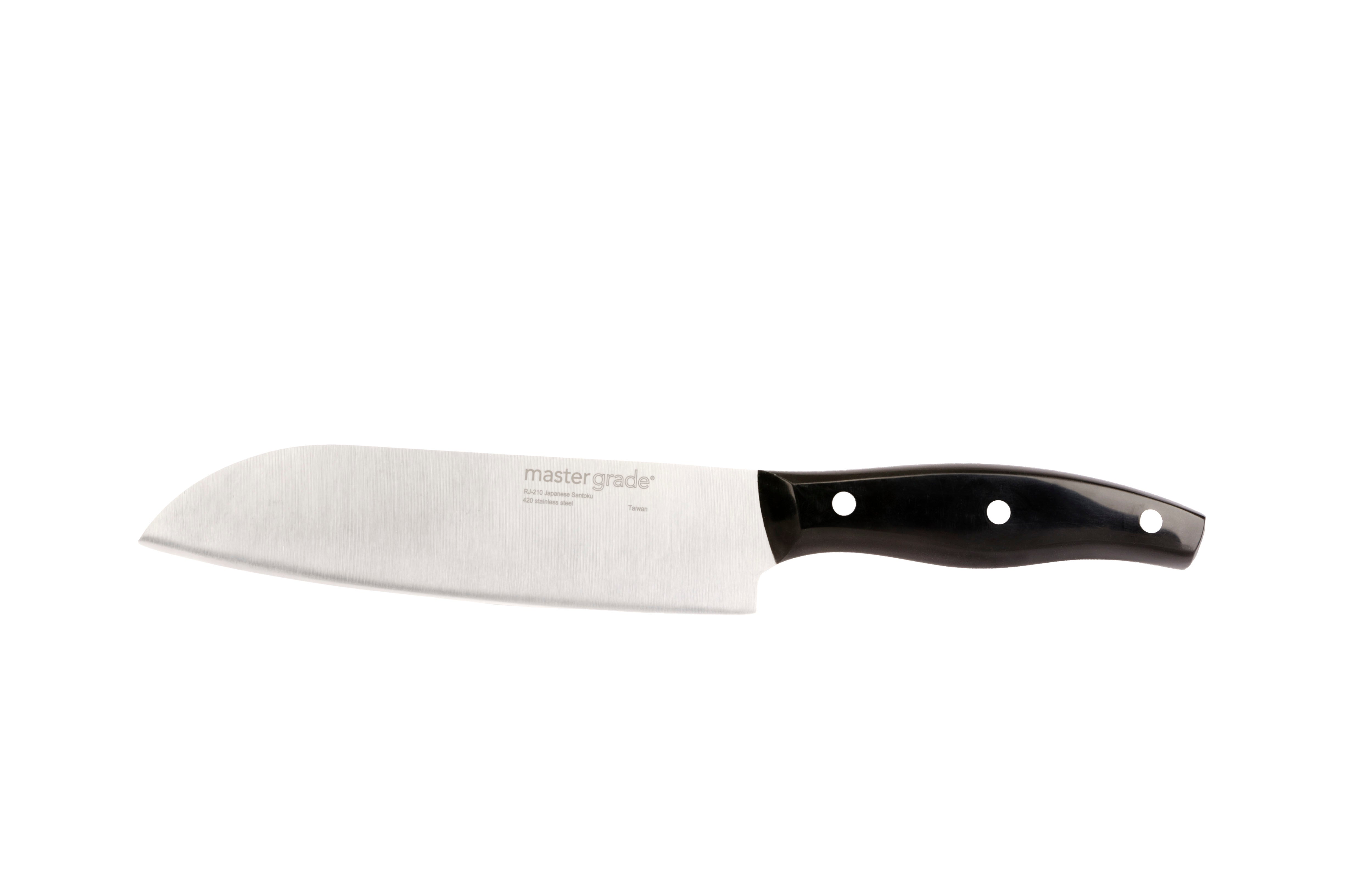 Japanese Style - 7" Santoku; RJ-210 -  420-J Stainless Steel Knife (blade hardness rockwell 48°)