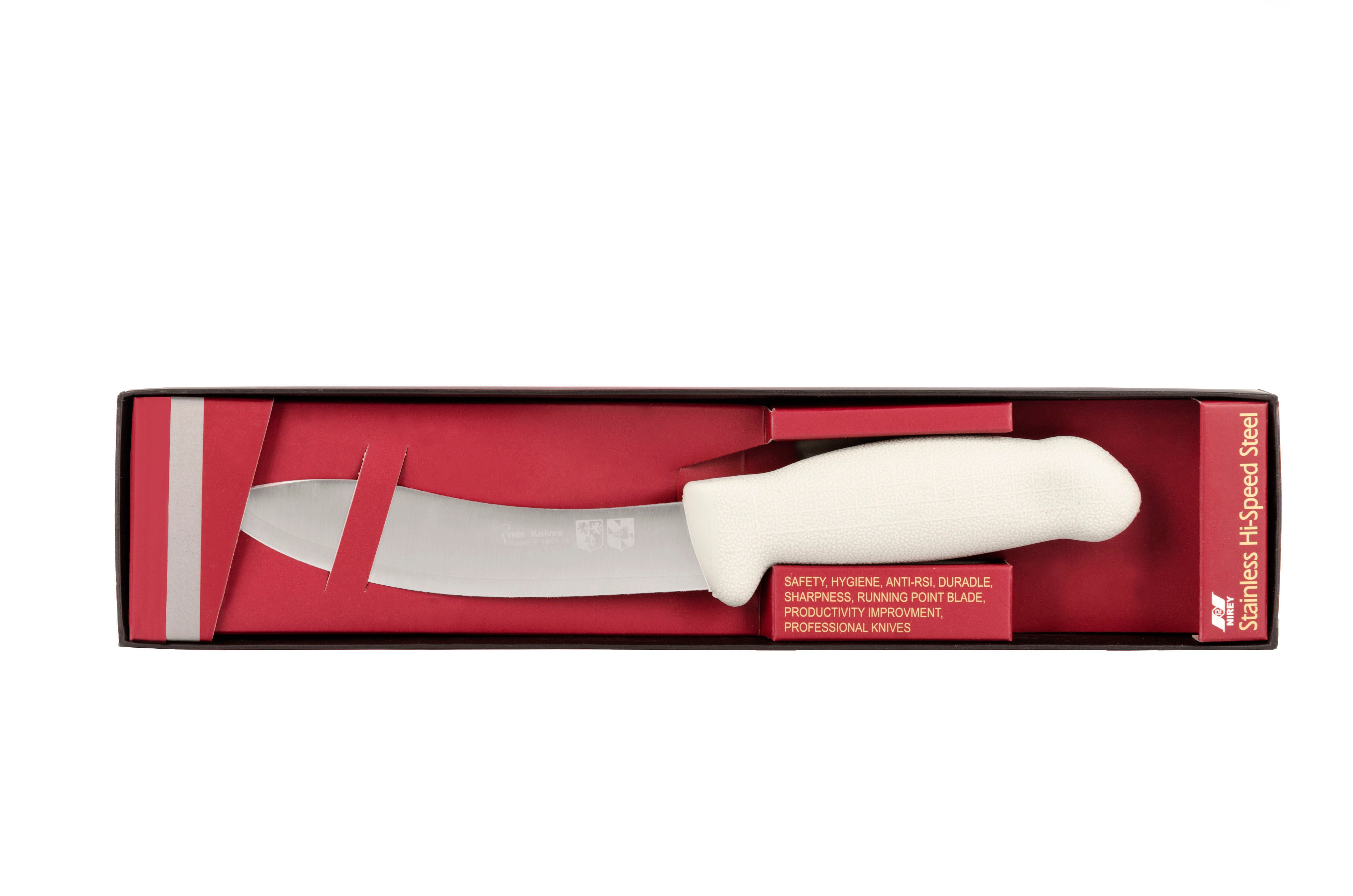6" Skinning Butcher Chef Knife; F-SL3-0115-KR Light Grey Handle with 3-layer Premium+ ErDon Steel (Center layer 62ª, out layer 10ª)