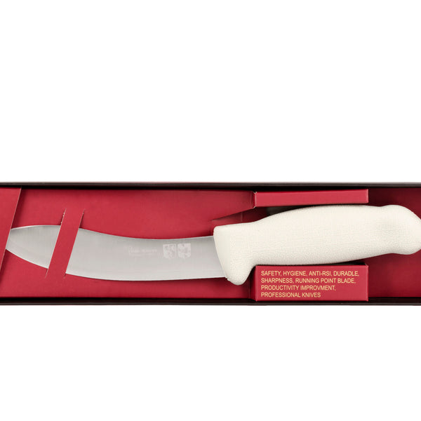 6" Skinning Butcher Chef Knife; F-SL3-0115-KR Light Grey Handle with 3-layer Premium+ ErDon Steel (Center layer 62ª, out layer 10ª)