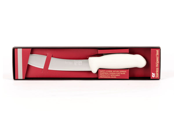 7" Skinning Butcher Chef Knife; F-SL3-0117-KR Light Grey Handle with 3-layer Premium+ErDon Steel (Center layer HRC 62ª, outer layer 10ª)