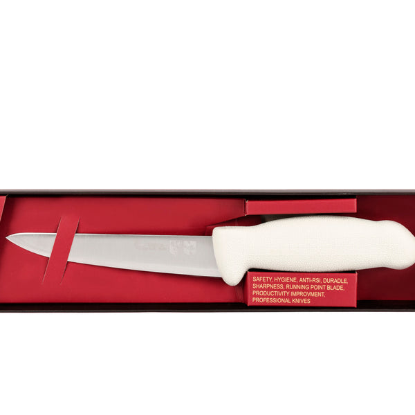 6" Boss Butcher Chef Knife; F-SL3-0215-KR Light Grey Handle with 3-layer Premium+ ErDon Steel (Center Layer HRC 62ª, outer layer 10ª)