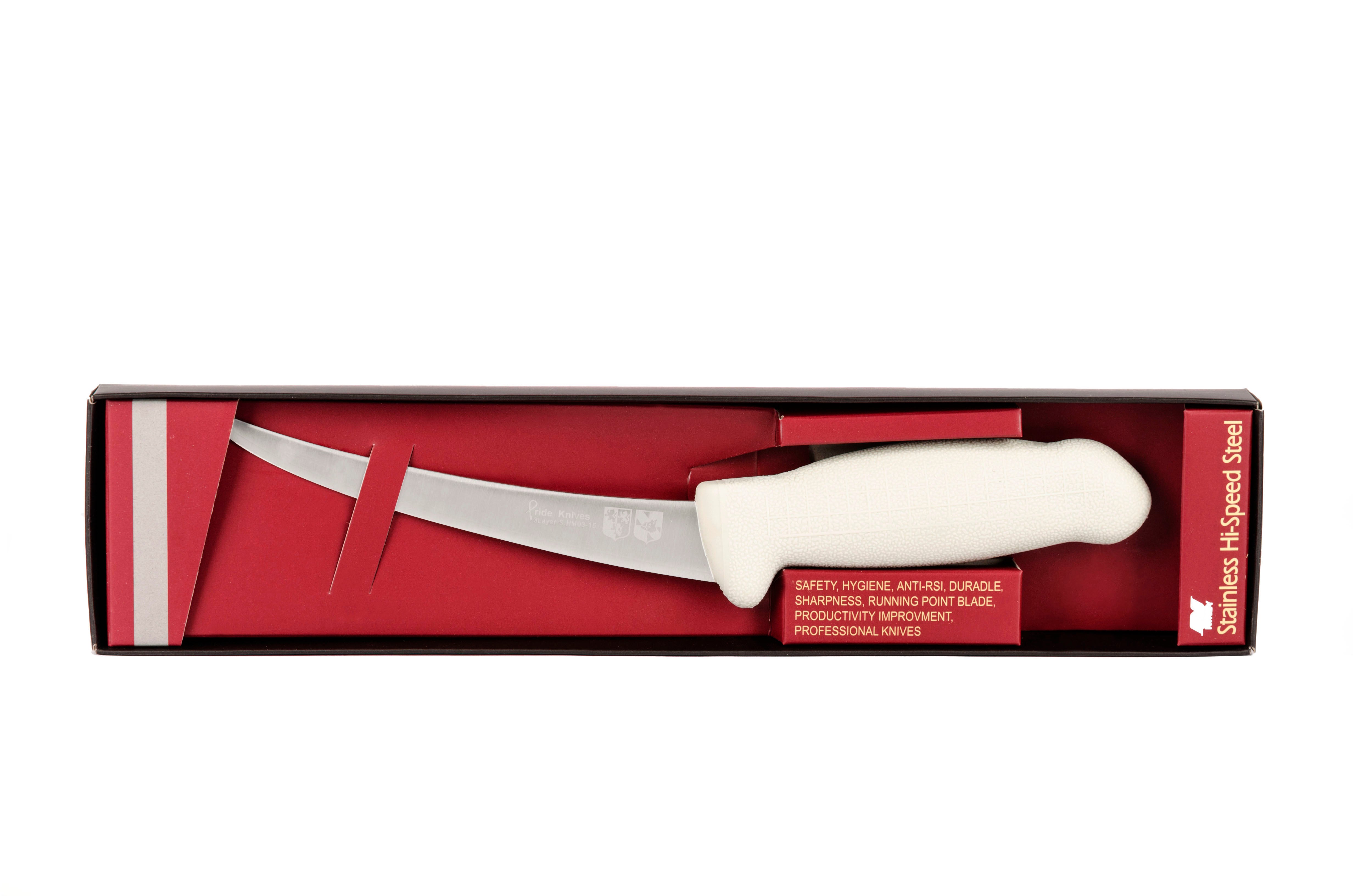 6" Flexy Boning Butcher Chef Knife; F-SL3-0315-KR Light Grey handle with 3-layer Premium