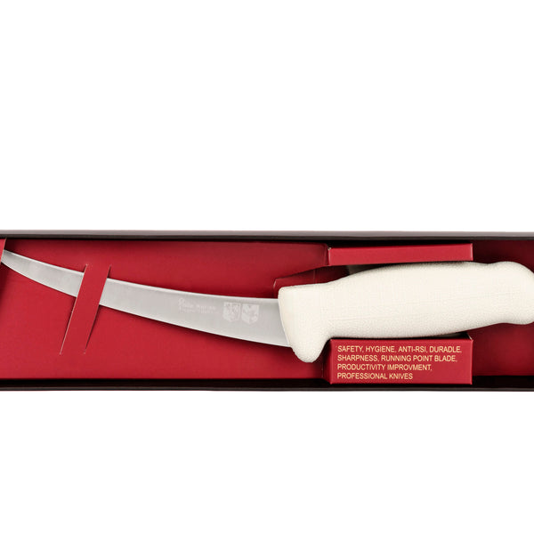 6" Flexy Boning Butcher Chef Knife; F-SL3-0315-KR Light Grey handle with 3-layer Premium
