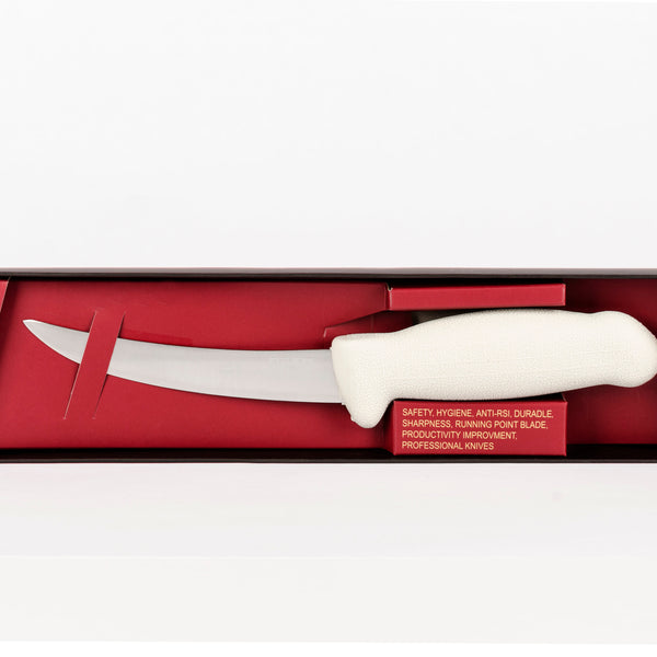 5½" Trimming Butcher Chef Knife;  F-SL3-0413-KR Light Grey Handle with 3-layer Premium+