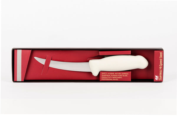 5½" Trimming Butcher Chef Knife;  F-SL3-0413-KR Light Grey Handle with 3-layer Premium+