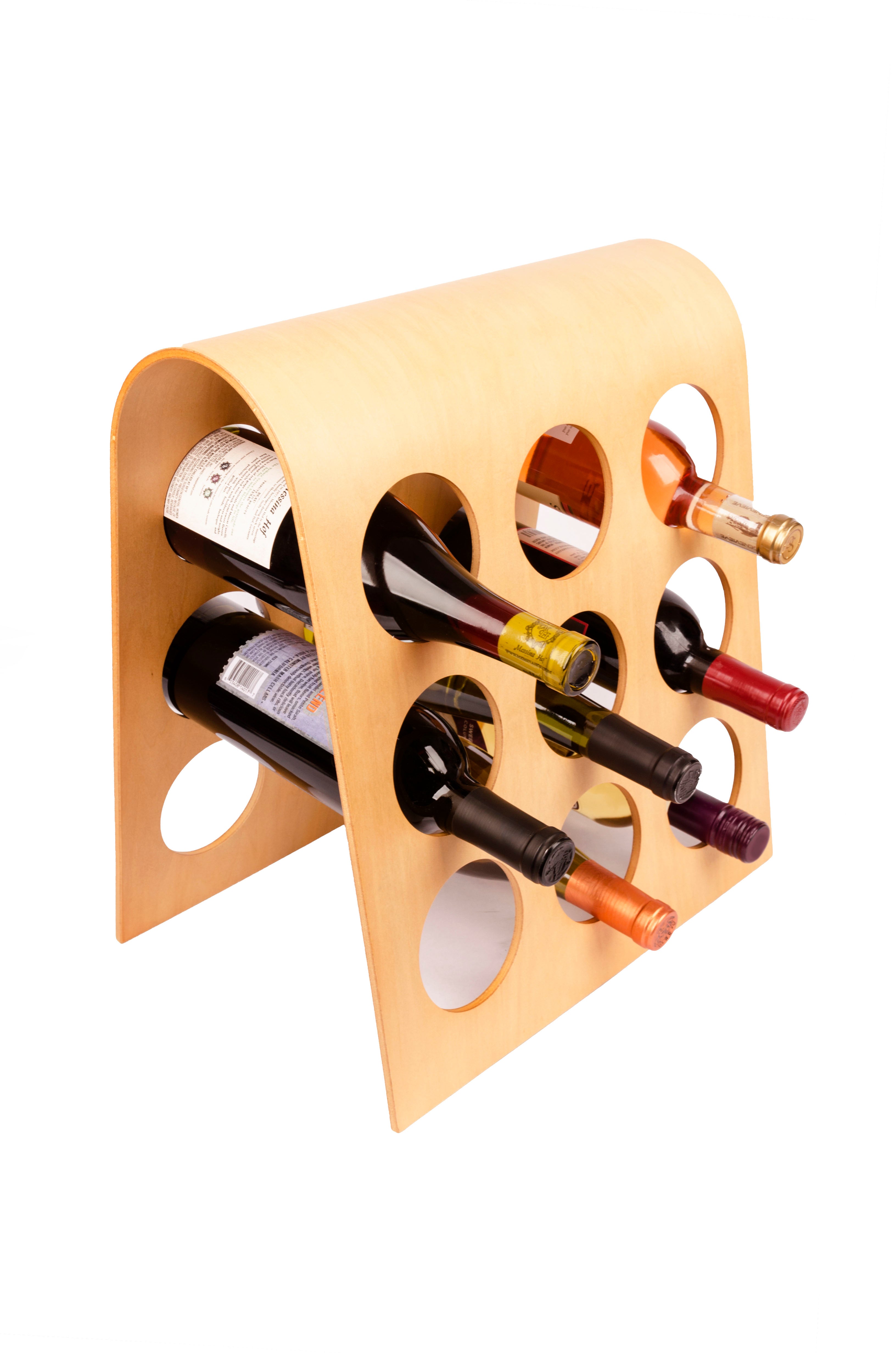 Wine Rack  FU-3505 European Design Bordeaux 9-bottle Modular Hardwood ,Philippine Mahogany.