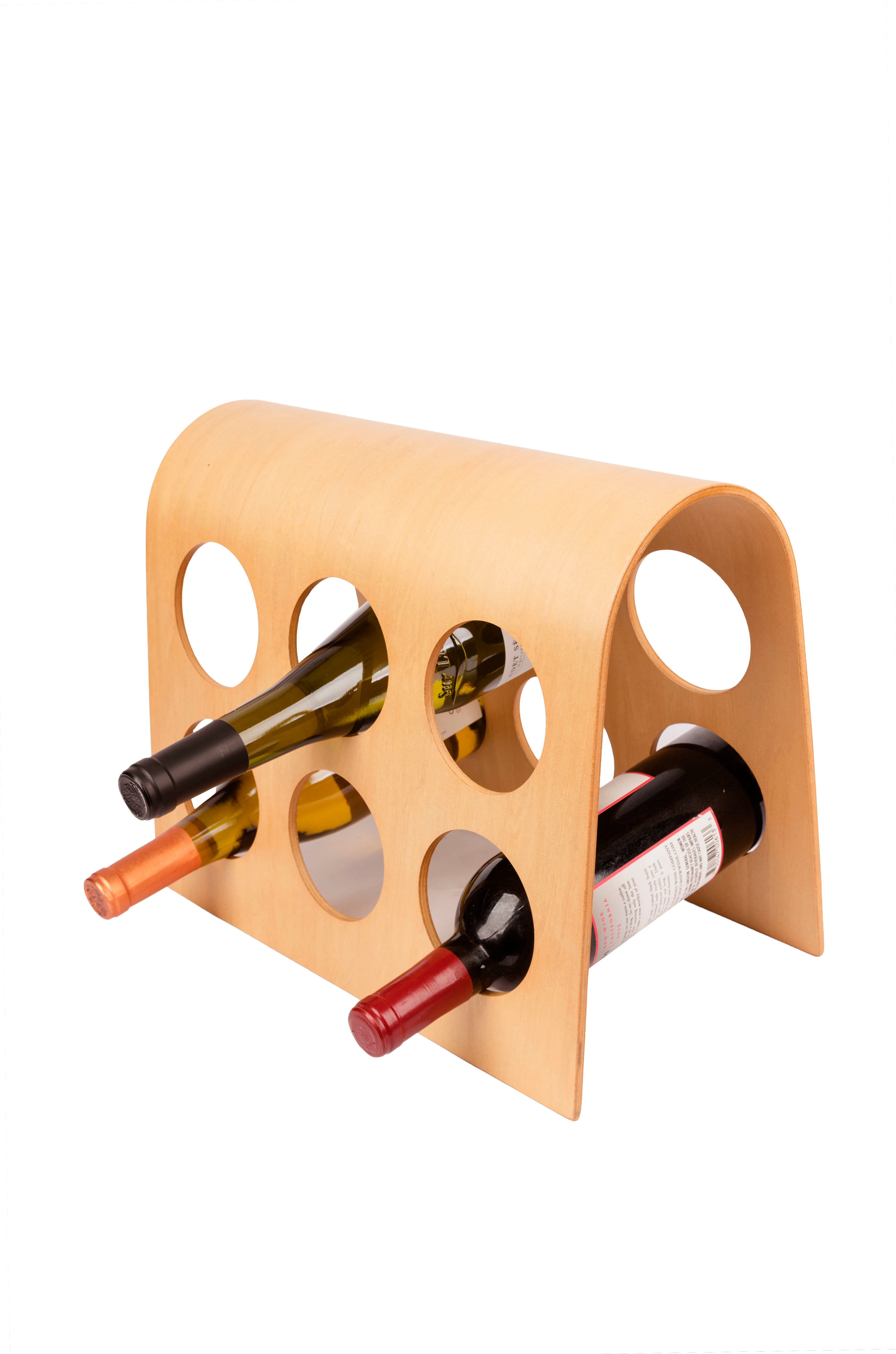 Wine Rack  FU-3502 European Design Bordeaux 6-bottle Modular Hardwood, Philippine Mahogany.