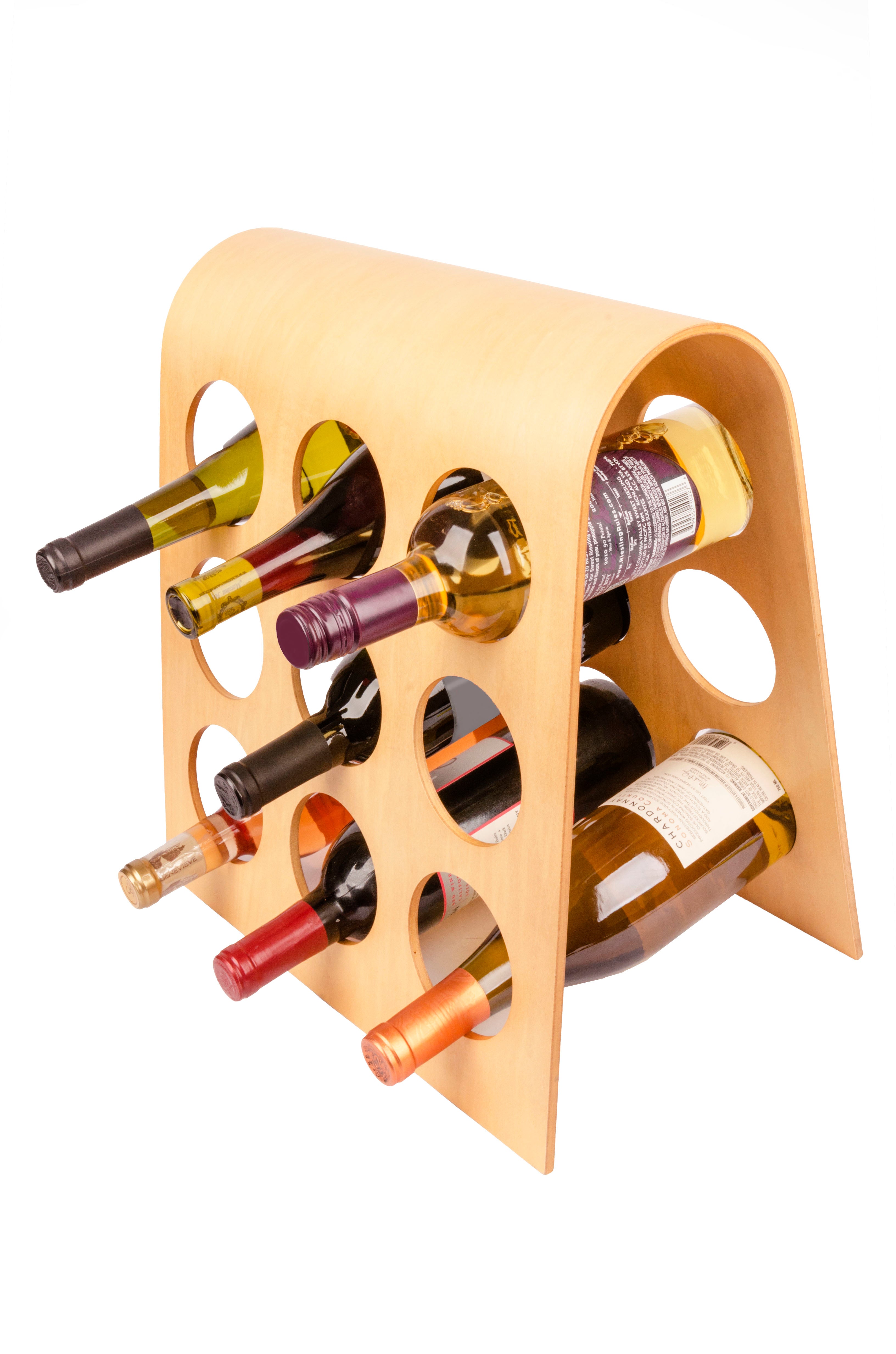 Wine Rack  FU-3505 European Design Bordeaux 9-bottle Modular Hardwood ,Philippine Mahogany.