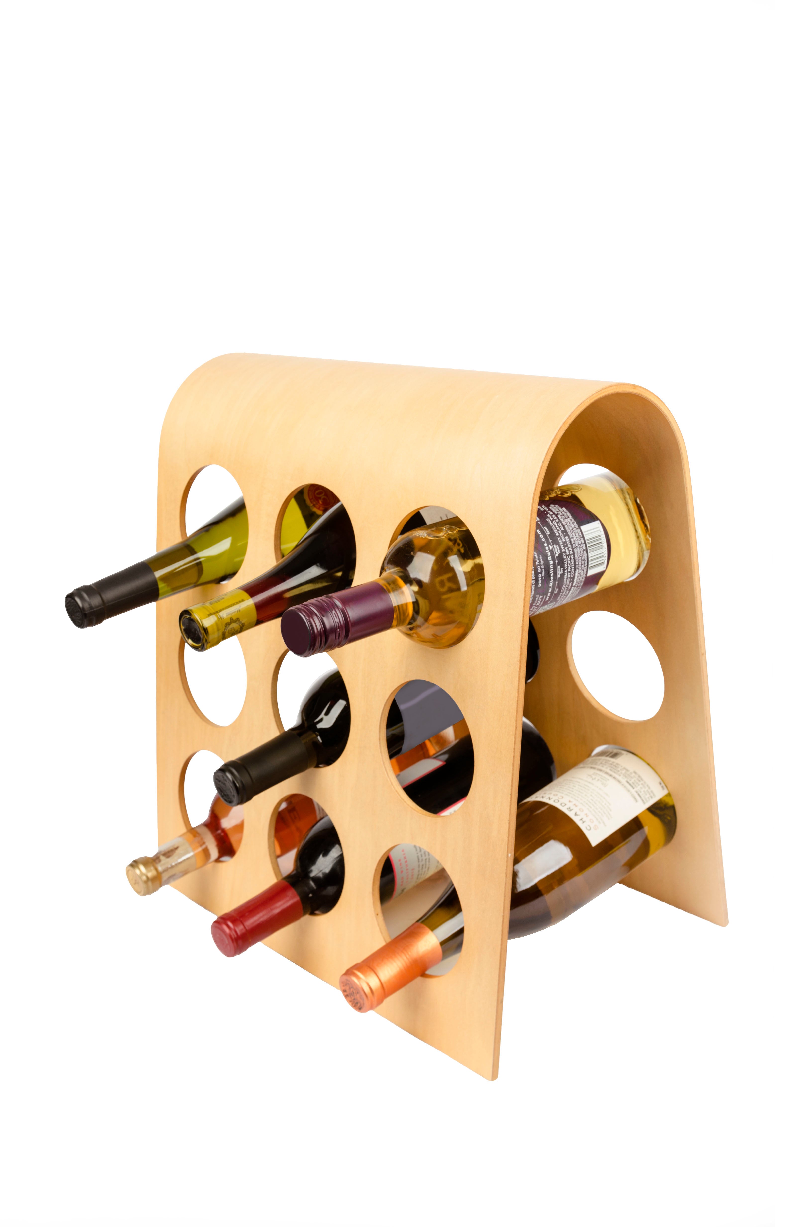 Wine Rack  FU-3505 European Design Bordeaux 9-bottle Modular Hardwood ,Philippine Mahogany.